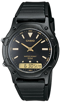 Японские наручные  мужские часы Casio AW-49HE-1A. Коллекция Ana-Digi
