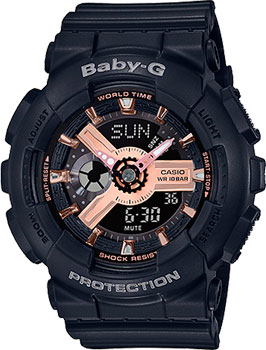 Японские наручные  женские часы Casio BA-110RG-1AER. Коллекция Baby-G