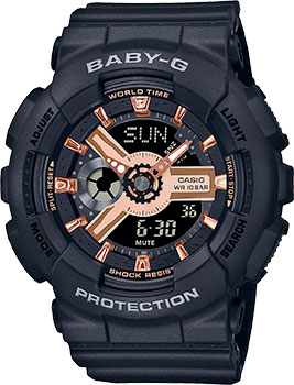 Японские наручные  женские часы Casio BA-110XRG-1A. Коллекция Baby-G