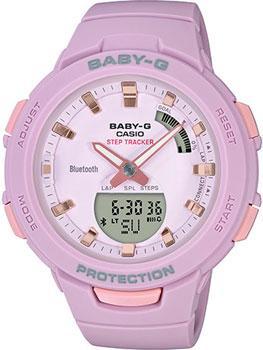 Японские наручные  женские часы Casio BSA-B100-4A2ER. Коллекция Baby-G