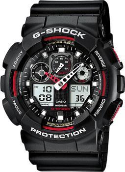 Японские наручные  мужские часы Casio GA-100-1A4. Коллекция G-Shock