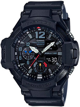 Японские наручные  мужские часы Casio GA-1100-1A1. Коллекция G-Shock