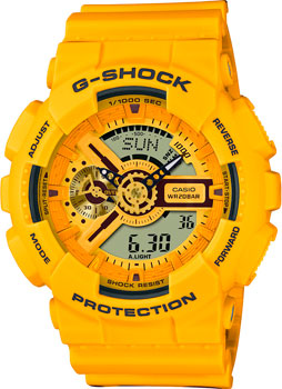 Японские наручные  мужские часы Casio GA-110SLC-9AER. Коллекция G-Shock