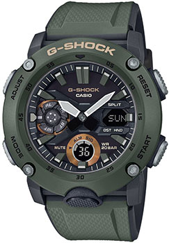 Японские наручные  мужские часы Casio GA-2000-3AER. Коллекция G-Shock