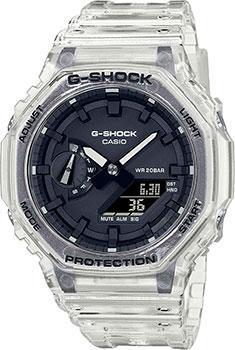 Японские наручные  мужские часы Casio GA-2100SKE-7AER. Коллекция G-Shock