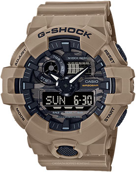 Японские наручные  мужские часы Casio GA-700CA-5AER. Коллекция G-Shock