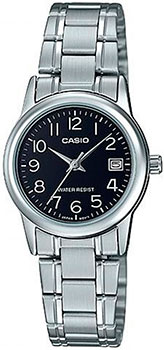 Японские наручные  женские часы Casio LTP-V002D-1B. Коллекция Analog