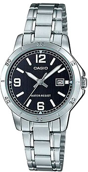 Японские наручные  женские часы Casio LTP-V004D-1B2. Коллекция Analog