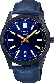 Японские наручные  мужские часы Casio MTP-VD02BL-2E. Коллекция Analog