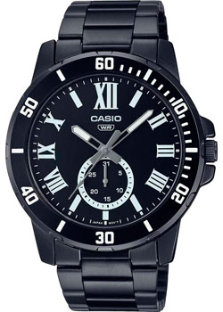 Японские наручные  мужские часы Casio MTP-VD200B-1B. Коллекция Analog