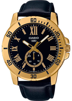 Японские наручные  мужские часы Casio MTP-VD200GL-1B. Коллекция Analog