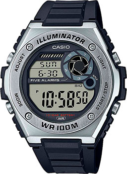 Японские наручные  мужские часы Casio MWD-100H-1AVEF. Коллекция Digital