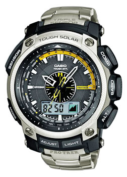 Японские наручные мужские часы Casio PRW-5000T-7E. Коллекция Pro-Trek