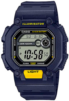 Японские наручные  мужские часы Casio W-737H-2A. Коллекция Digital
