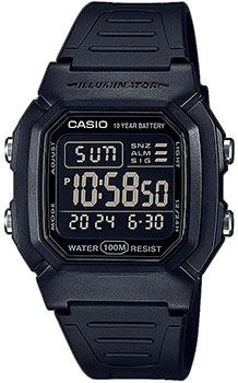 Японские наручные  мужские часы Casio W-800H-1BVES. Коллекция Digital