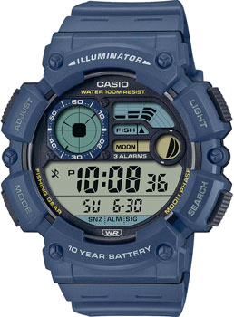 Японские наручные  мужские часы Casio WS-1500H-2A. Коллекция Digital