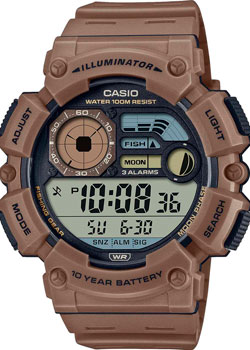 Японские наручные  мужские часы Casio WS-1500H-5A. Коллекция Digital