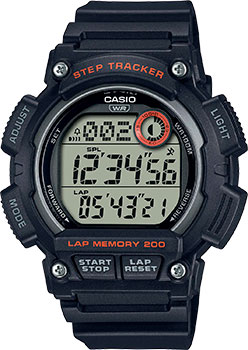 Японские наручные  мужские часы Casio WS-2100H-1A. Коллекция Digital