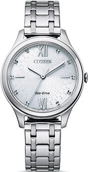 Японские наручные  женские часы Citizen EM0500-73A. Коллекция Eco-Drive