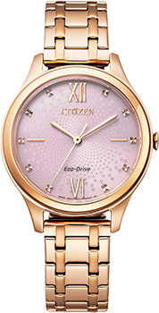 Японские наручные  женские часы Citizen EM0503-75X. Коллекция Eco-Drive