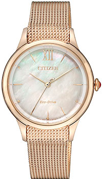 Японские наручные  женские часы Citizen EM0813-86Y. Коллекция Elegance
