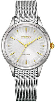 Японские наручные  женские часы Citizen EM0814-83A. Коллекция Elegance