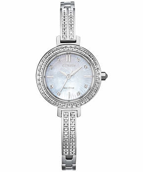 Японские наручные женские часы Citizen EM0860-51D. Коллекция Silhouette Crystal