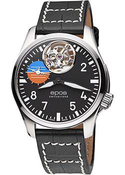 Швейцарские наручные  мужские часы Epos 3434.183.20.35.24. Коллекция Sportive Pilot