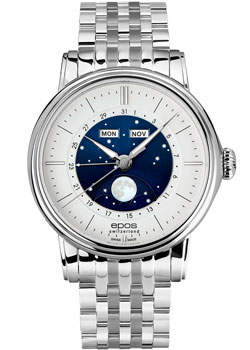 Швейцарские наручные  мужские часы Epos 3439.322.20.18.30. Коллекция Classic