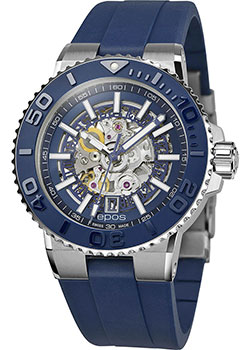 Швейцарские наручные  мужские часы Epos 3441.135.26.16.56. Коллекция Sportive Diver