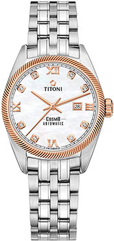 Швейцарские наручные  женские часы Titoni 818-SRG-652. Коллекция Cosmo