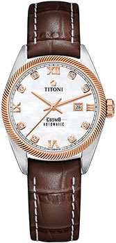 Швейцарские наручные  женские часы Titoni 818-SRG-ST-652. Коллекция Cosmo
