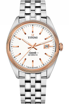 Швейцарские наручные  мужские часы Titoni 878-SRG-606. Коллекция Cosmo