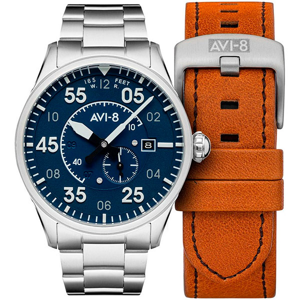 Часы AVI-8 AV-4073-11 мужские часы и браслет в стиле ретро подарочный набор коричневый кварцевый браслет кожаный ремешок часы мужские браслеты отличный пода