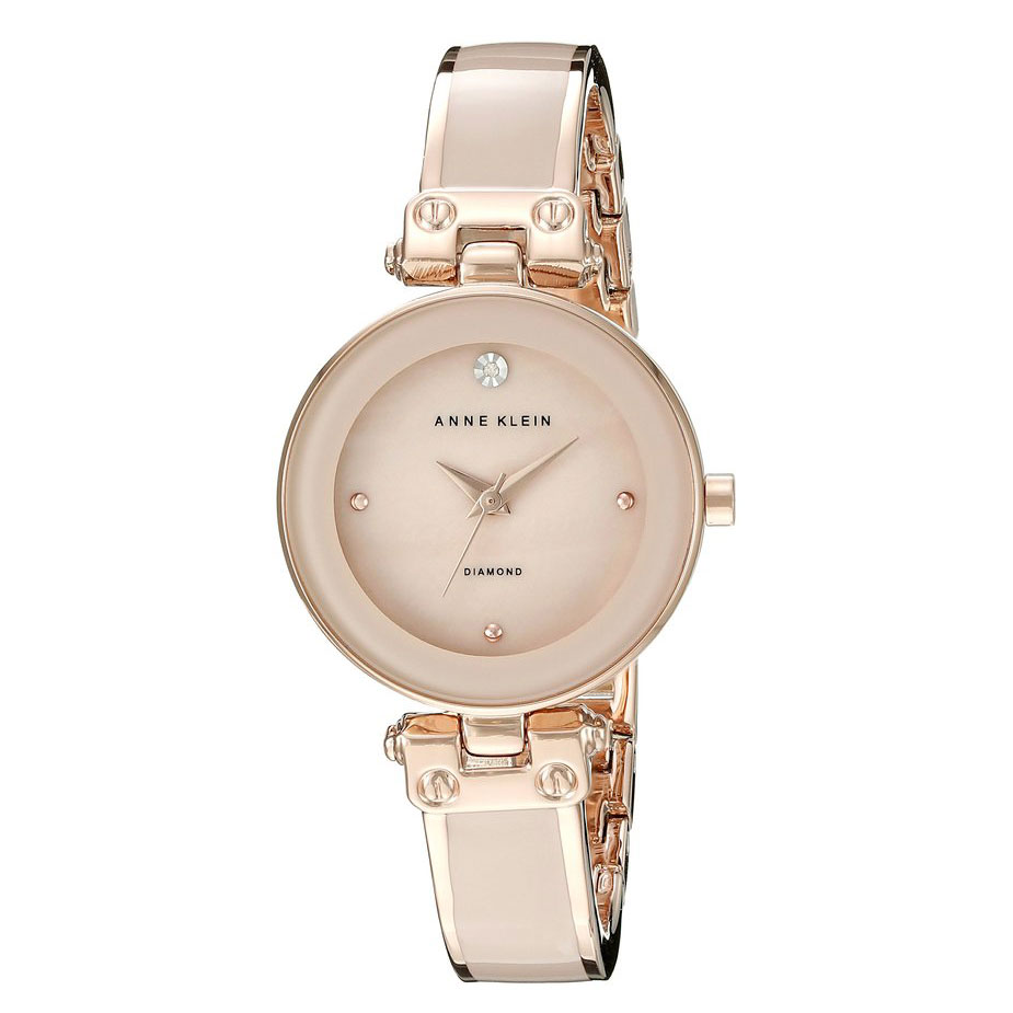 Часы Anne Klein 1980BMRG ремешок для часов из натуральной кожи браслет цвета розового золота с застежкой для часов dw daniel wellwellomega 20 мм 22 мм 24 мм