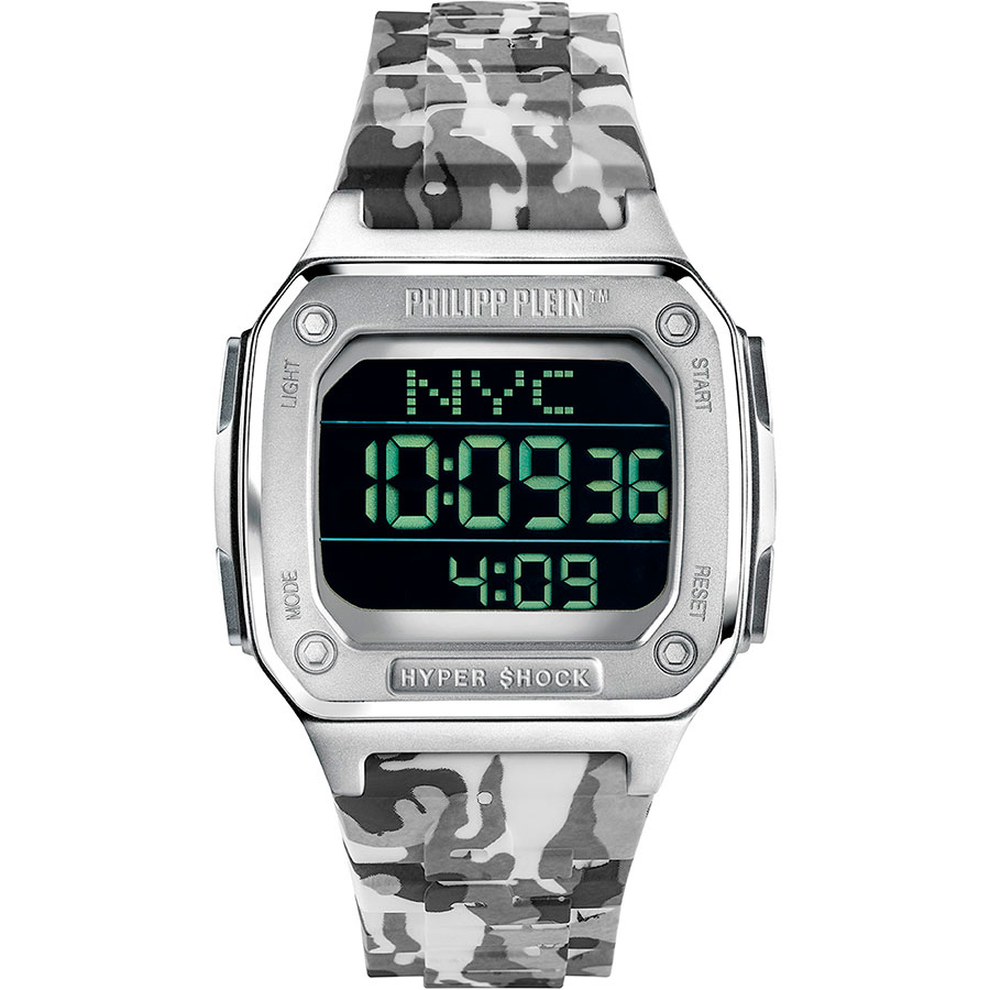 Часы Philipp Plein PWHAA1522 двухцветный универсальный силиконовый ремешок 22 мм бело черный