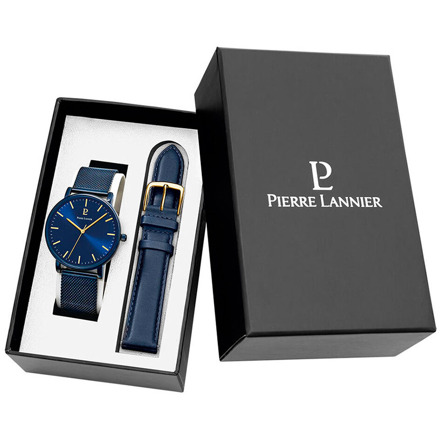 Часы Pierre Lannier 388C466 мужские часы и браслет в стиле ретро подарочный набор коричневый кварцевый браслет кожаный ремешок часы мужские браслеты отличный пода