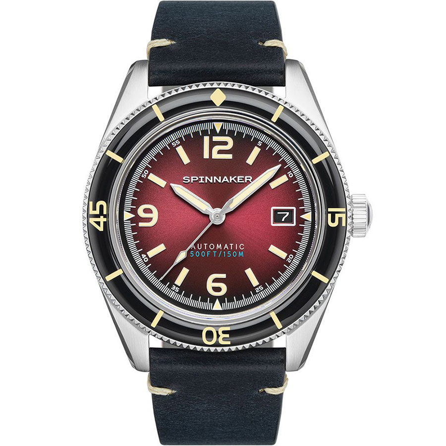 Часы Spinnaker SP-5055-07 кожаный ремешок для часов 20 мм бордовый kmv