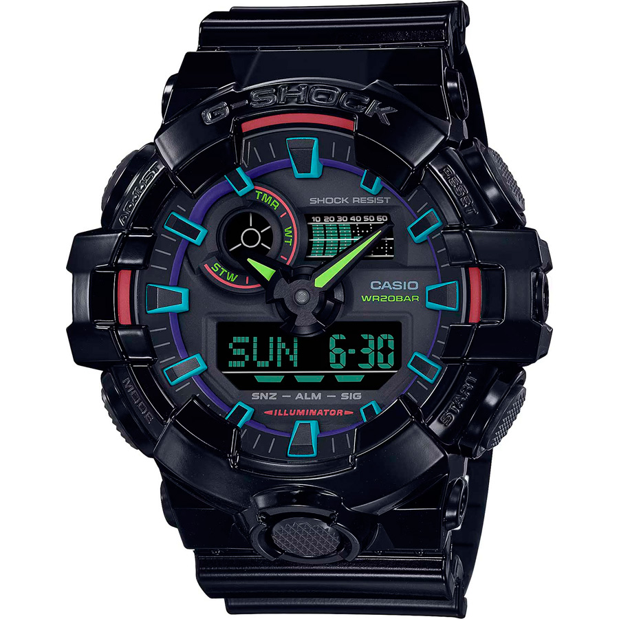 Часы Casio GA-700RGB-1A часы casio ga 110 1a