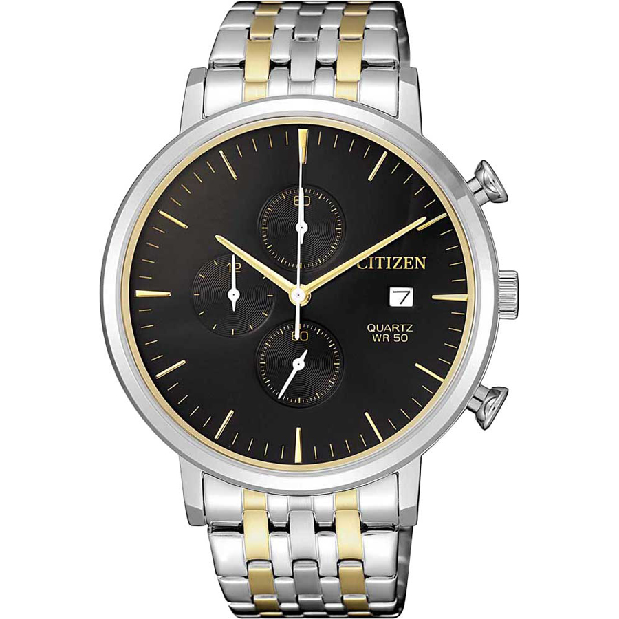 citizen chronograph silver gold stainless steel analog watch for men an3614 54e Часы Citizen AN3614-54E
