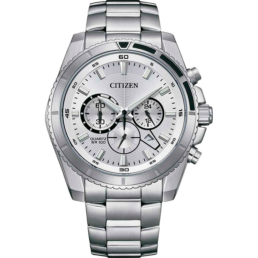 наручные часы citizen basic an8200 50x серебряный золотой Часы Citizen AN8200-50A
