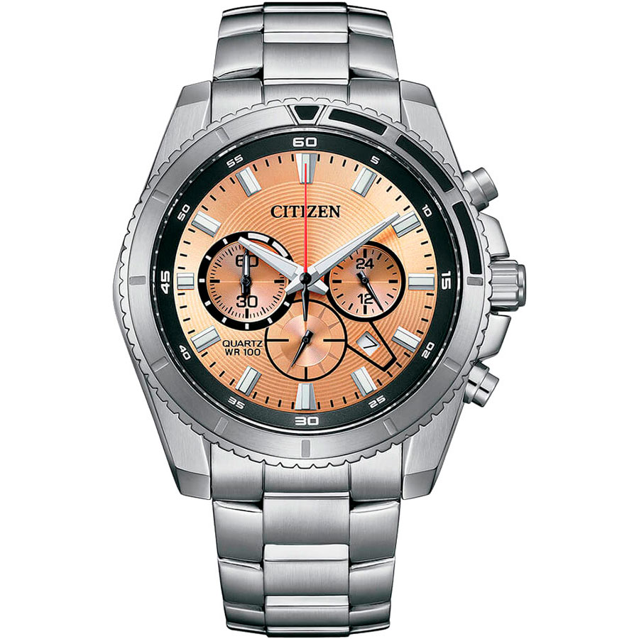наручные часы citizen basic an8200 50x серебряный золотой Часы Citizen AN8200-50X