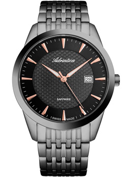 Швейцарские наручные  мужские часы Adriatica 1288.S1R4Q. Коллекция Gents - фото 1
