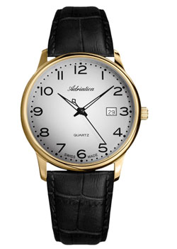 

Швейцарские наручные мужские часы Adriatica 8242.1227Q. Коллекция Gents Leather