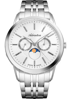 Швейцарские наручные  мужские часы Adriatica 8306.5113QF. Коллекция Moonphase - фото 1