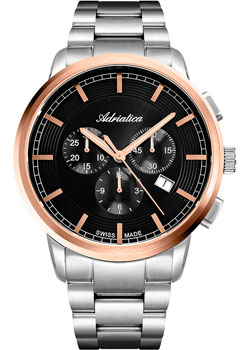 

Швейцарские наручные мужские часы Adriatica 8307.R1R6CH. Коллекция Chronographs