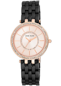 

fashion наручные женские часы Anne Klein 2620BKRG. Коллекция Crystal