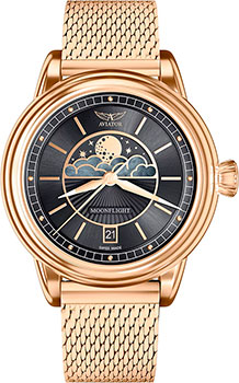Швейцарские наручные  женские часы Aviator V.1.33.2.253.5. Коллекция Douglas MoonFlight