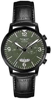 Швейцарские наручные  мужские часы Aviator V.2.13.5.076.4. Коллекция Airacobra - фото 1