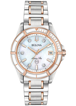 

Японские наручные женские часы Bulova 98P187. Коллекция Marine Star Ladies